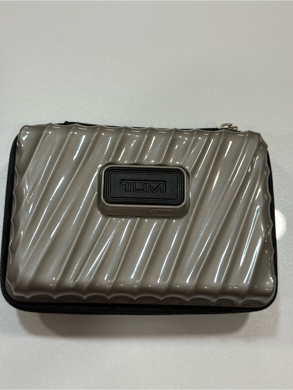 TUMI for DELTA Amenity Travel Kit Hard Case Gray, silver